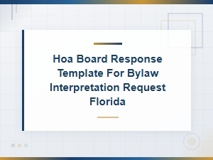 Florida Hoa Board Bylaw Interpretation Response Template