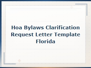 Florida Hoa Bylaws Clarification Request Letter