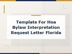 Hoa Bylaw Interpretation Request Letter Template - Florida